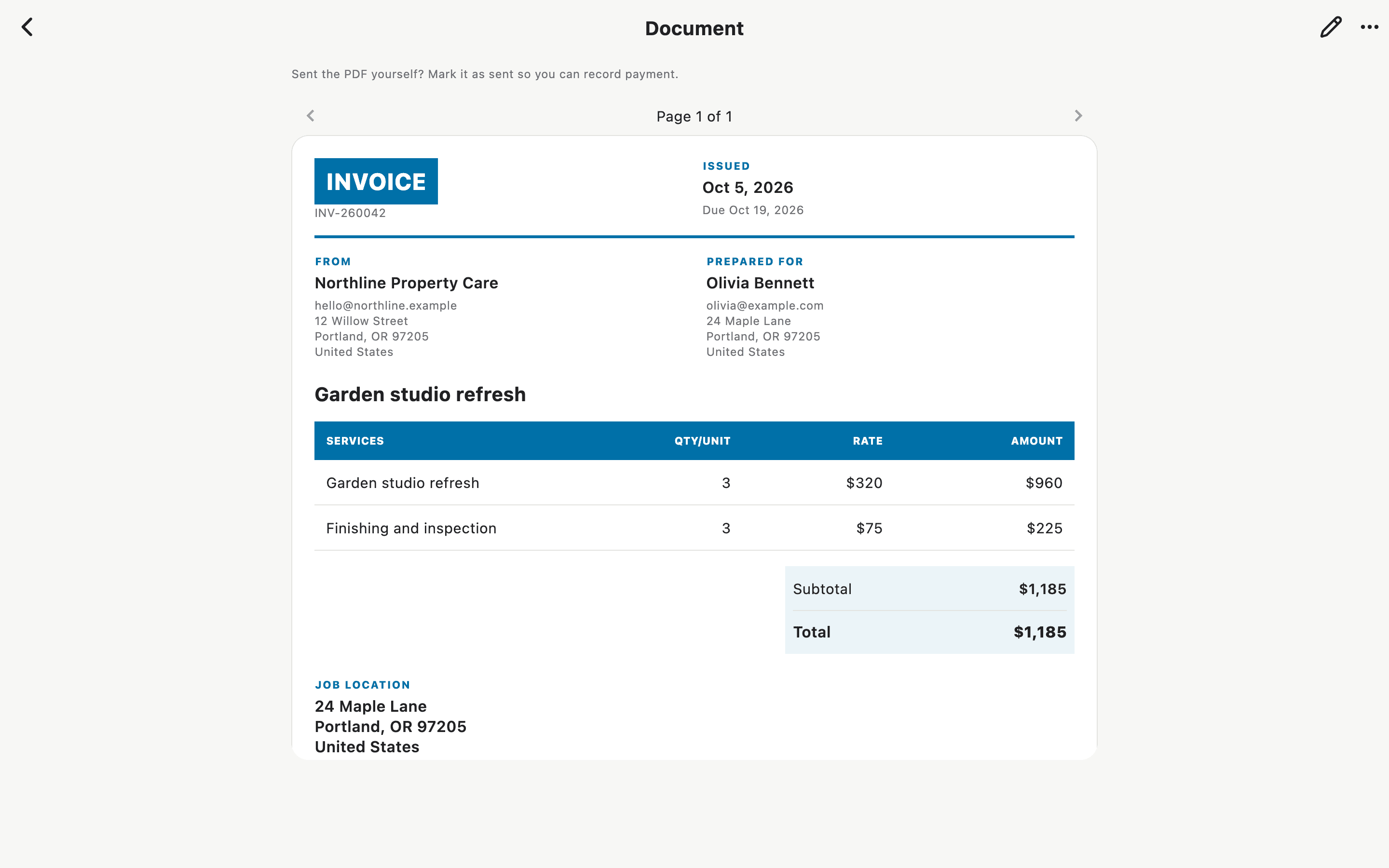 Invoice on Mac
